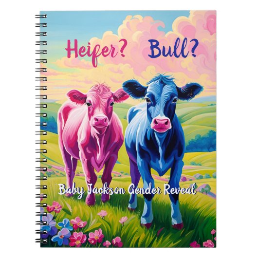 Carnet Cute Pink Heifer et Blue Bull Calf (Devant)