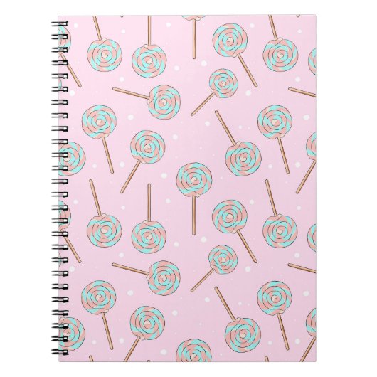 Carnet Cute Pink Pastel Lollipop Seamless Pattern (Devant)