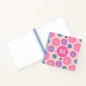 Carnet Cute Pink Purple Blue Floral Pattern Personalised (Intérieur)