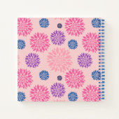 Carnet Cute Pink Purple Blue Floral Pattern Personalised (Dos)