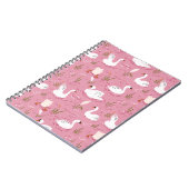Carnet Cute Pink Swan Seamless Pattern (Côté gauche)