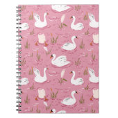 Carnet Cute Pink Swan Seamless Pattern (Devant)