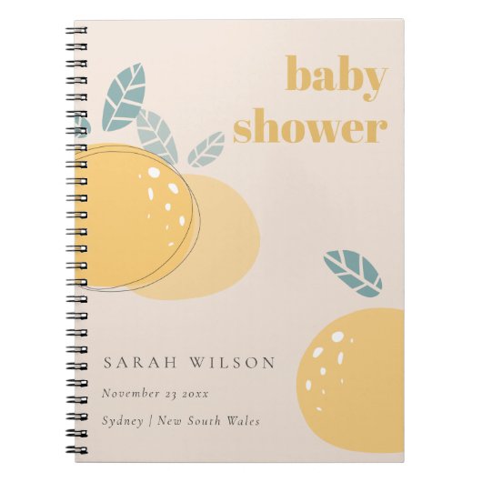Carnet Cute Poche Blush Lemon Fruit Baby shower gras (Devant)