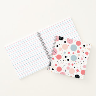 Carnet Cute polka point spot motif blanc