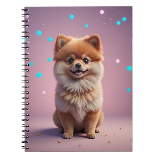 Carnet Cute Pomeranian spiral (Devant)