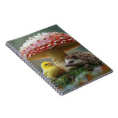 Carnet Cute poussette et hérisson se cachant sous un cham (Côté Droit)