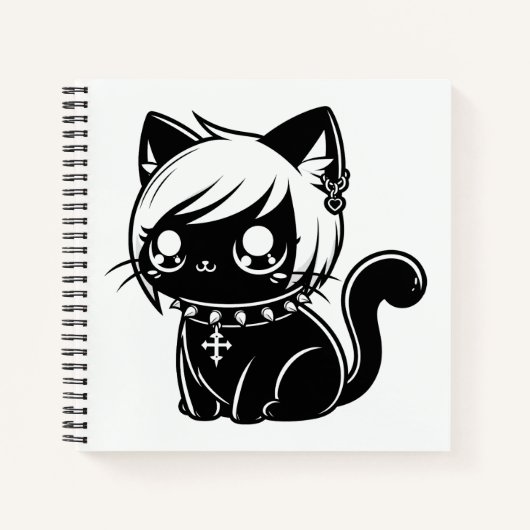 Carnet Cute Punk Chat Manga Kitten Kawaii (Devant)