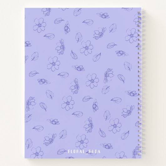 Carnet Cute purple Notebook with initials (Dos)