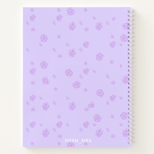 Carnet Cute purple Notebook with initials  (Dos)