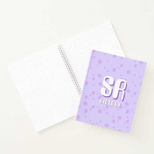 Carnet Cute purple Notebook with initials  (Intérieur)