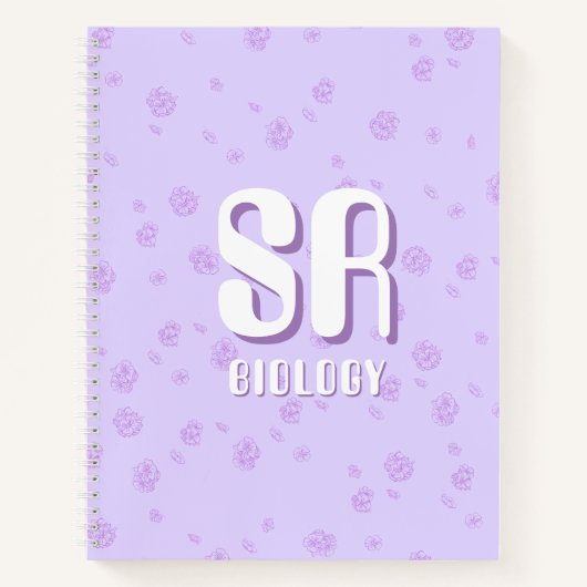 Carnet Cute purple Notebook with initials (Devant)