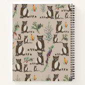 Carnet Cute Raccoon dans Pine Forest Motif Monogramme (Dos)