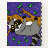 Carnet Cute Raccoon suspendu de Branche sur Starry Night (Dos)