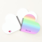 Carnet Cute Rainbow Gradient Heart Nom personnalisé (Intérieur)