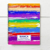 Carnet Cute rainbow stripes colorful
