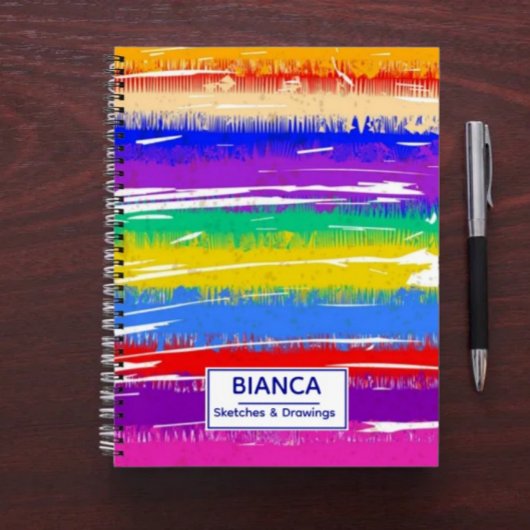 Carnet Cute rainbow stripes colorful