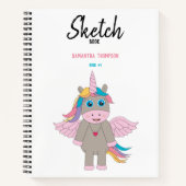 Carnet Cute Rainbow Unicorn Design Girl Sketchbook (Devant)