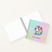Carnet Cute Rainbow Unicorn Nom personnalisé (Intérieur)