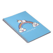 Carnet Cute Rainbow Unicorn Nom personnalisé (Côté Droit)