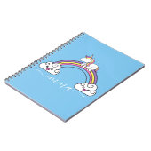 Carnet Cute Rainbow Unicorn Nom personnalisé (Côté gauche)
