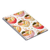 Carnet Cute Ramen Bowls - Kawaii Smiling Noodles Notebook (Côté Droit)