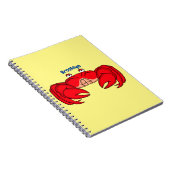 Carnet Cute red crab cartoon (Côté Droit)