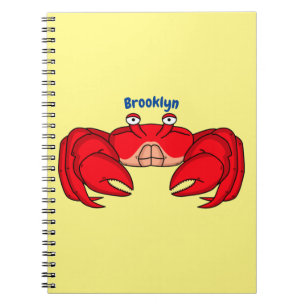 Carnet Cute red crab cartoon
