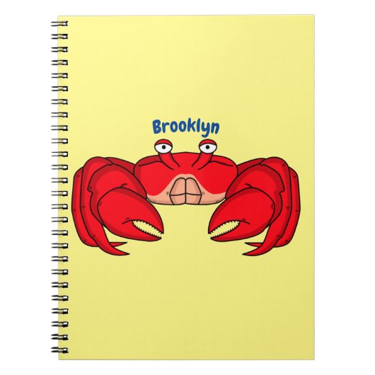 Carnet Cute red crab cartoon (Devant)
