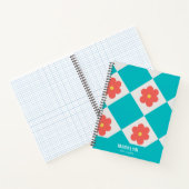 Carnet Cute Red flowers Personalized Name Spiral Notebook (Intérieur)