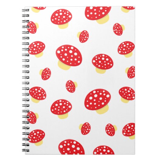 Carnet Cute Red Spotty Toadstool Mushrooms Pattern (Devant)