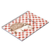 Carnet Cute Red White Plaid Stripes Hedgehogs (Côté gauche)