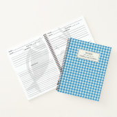 Carnet Cute Retro Bleu En vichy Plaid Recette personnalis (Intérieur)