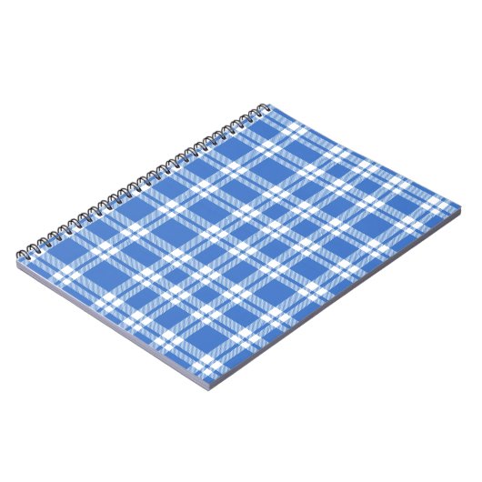 Carnet Cute Retro Blue Gingham Plaid Pattern (Côté gauche)