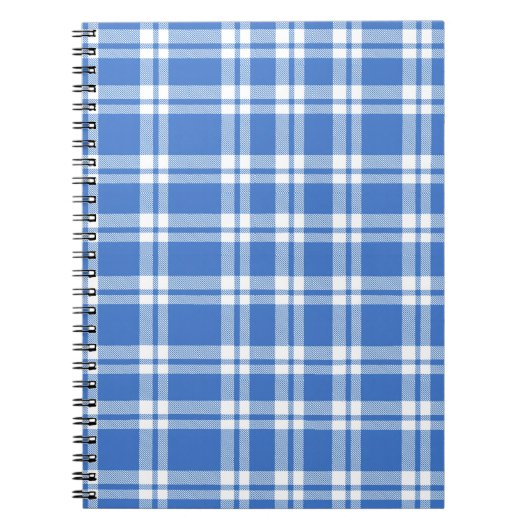Carnet Cute Retro Blue Gingham Plaid Pattern (Devant)