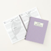 Carnet Cute Retro Lilac En vichy Plaid Recette personnali (Intérieur)