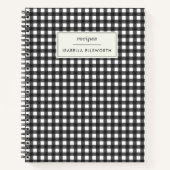 Carnet Cute Retro Noir En vichy Plaid Recette personnalis (Devant)