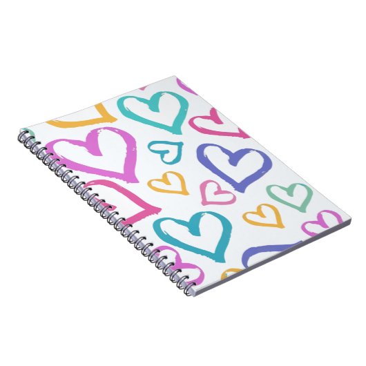 Carnet Cute Romantic Pastel Hearts (Côté Droit)