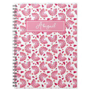 Carnet Cute Rose Arc-en-ciel & Coeurs Motifs Enfants