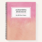 Carnet Cute Rose Blush Peach élégant Dreamy Abstrait Chic (Devant)