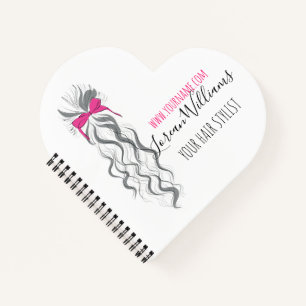 Carnet Cute Rose Bow Gris et Blanc Braider Hair Style