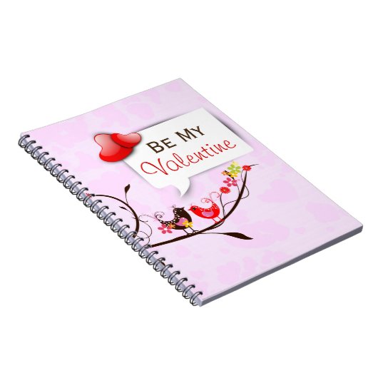 Carnet Cute Rose Brown & Rouge Valentines Inséparables (Côté Droit)