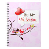 Carnet Cute Rose Brown & Rouge Valentines Inséparables (Devant)
