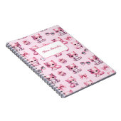 Carnet Cute rose Coquette Bow Esthétique girly spirale (Côté Droit)