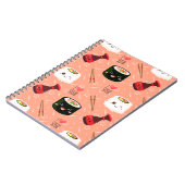 Carnet Cute rose Kawaii Sushi motif (Côté gauche)