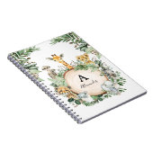 Carnet Cute Safari Animaux Jungle Green Boys School (Côté Droit)