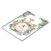 Carnet Cute Safari Animaux Jungle Green Boys School (Côté gauche)