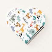 Carnet Cute Safari Jungle Animals Personalized Baby Name (Dos)