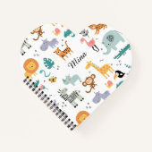 Carnet Cute Safari Jungle Animals Personalized Baby Name (Devant)