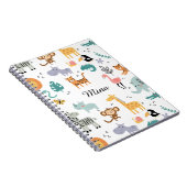 Carnet Cute Safari Jungle Animals Personalized Baby Name (Côté Droit)