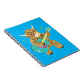 Carnet Cute Scottish Highland Cow joue de la guitare (Côté Droit)